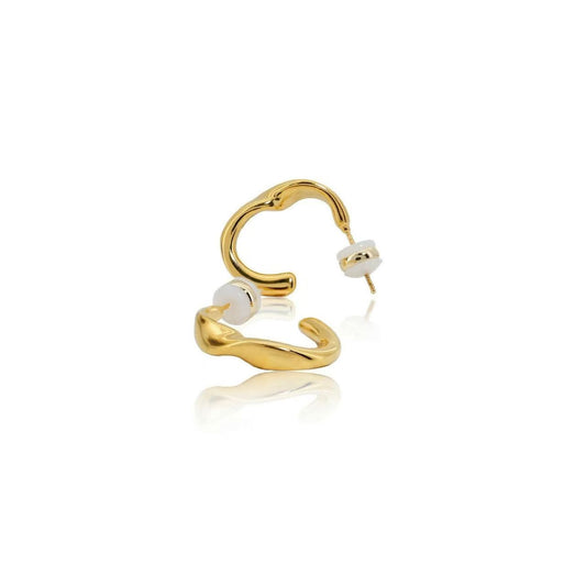 Sculptural Wave Open Hoop Earrings