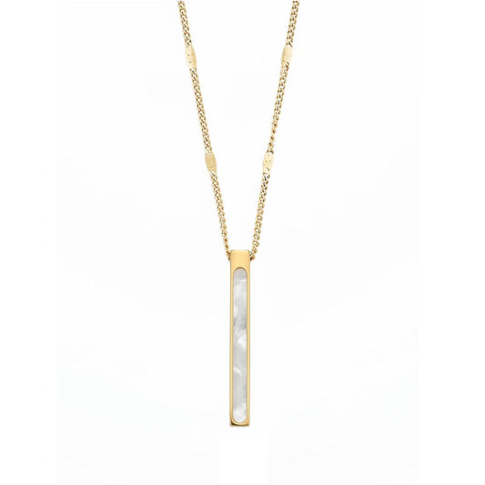 Mother of Pearl Bar Pendant Necklace