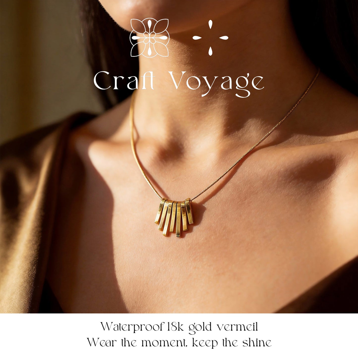 18K Gold Art Deco Fringe Necklace