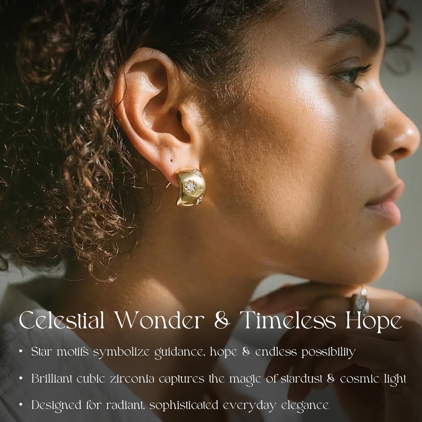 Brushed Sunburst Crystal Hoop Earrings