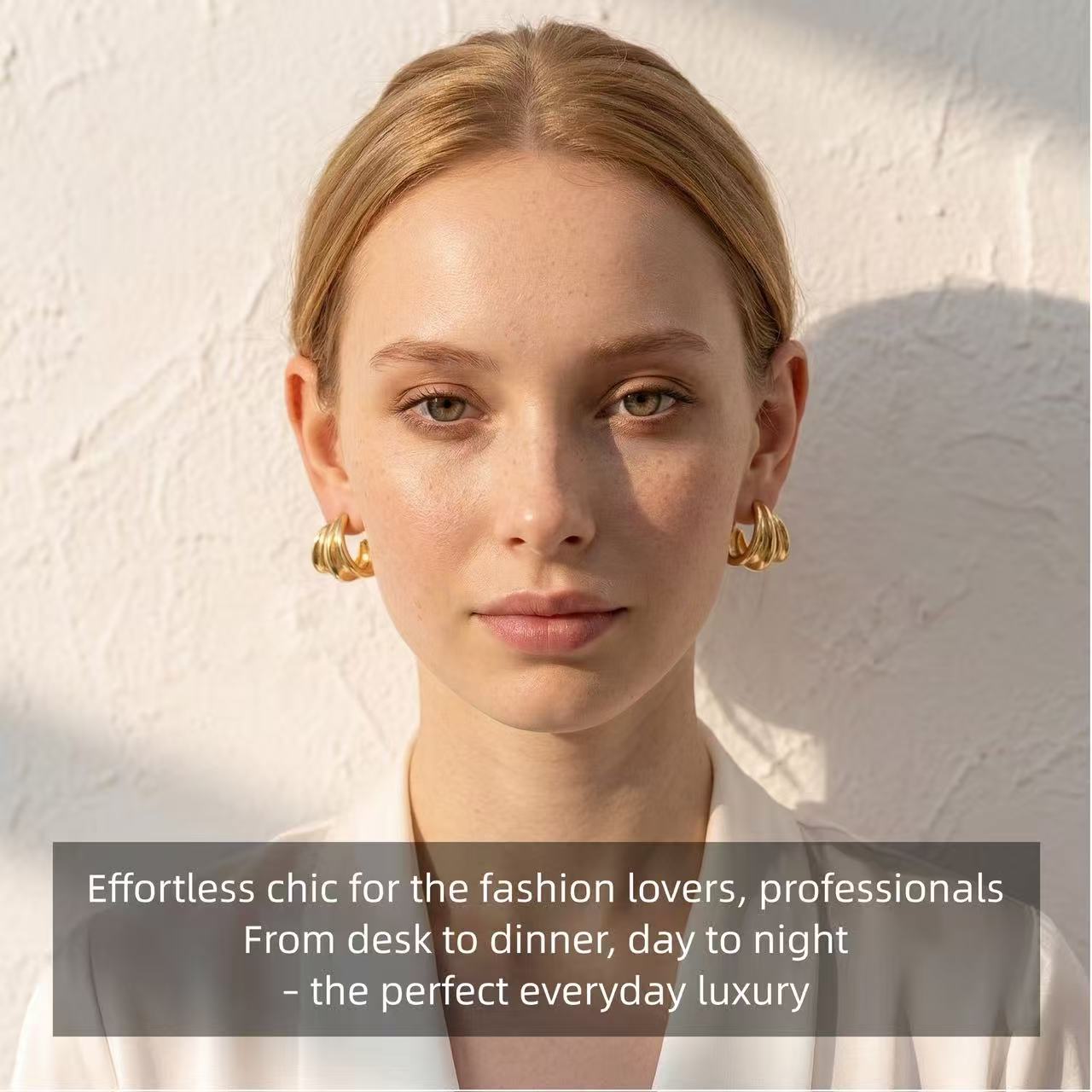 Ribbed Crescent Hoop Earrings