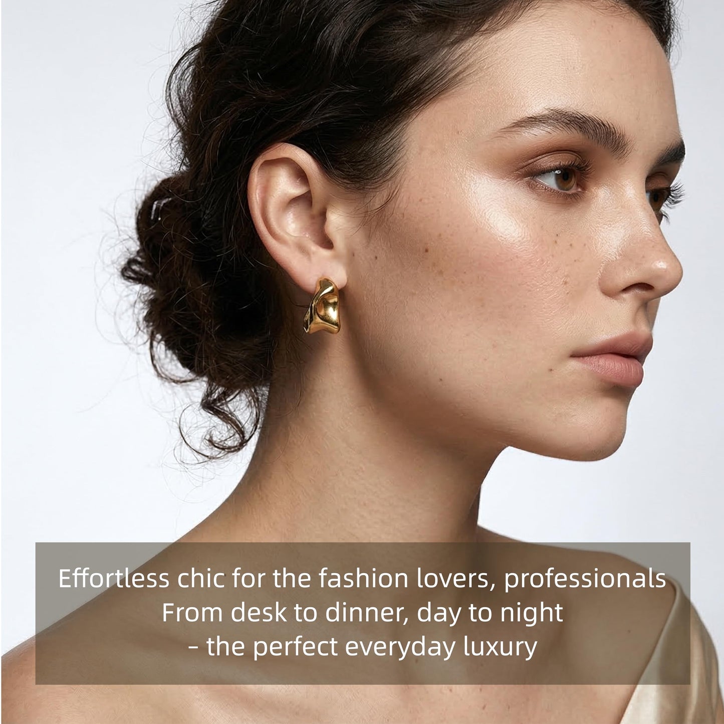 Chunky Wave Gold Hoop Earrings