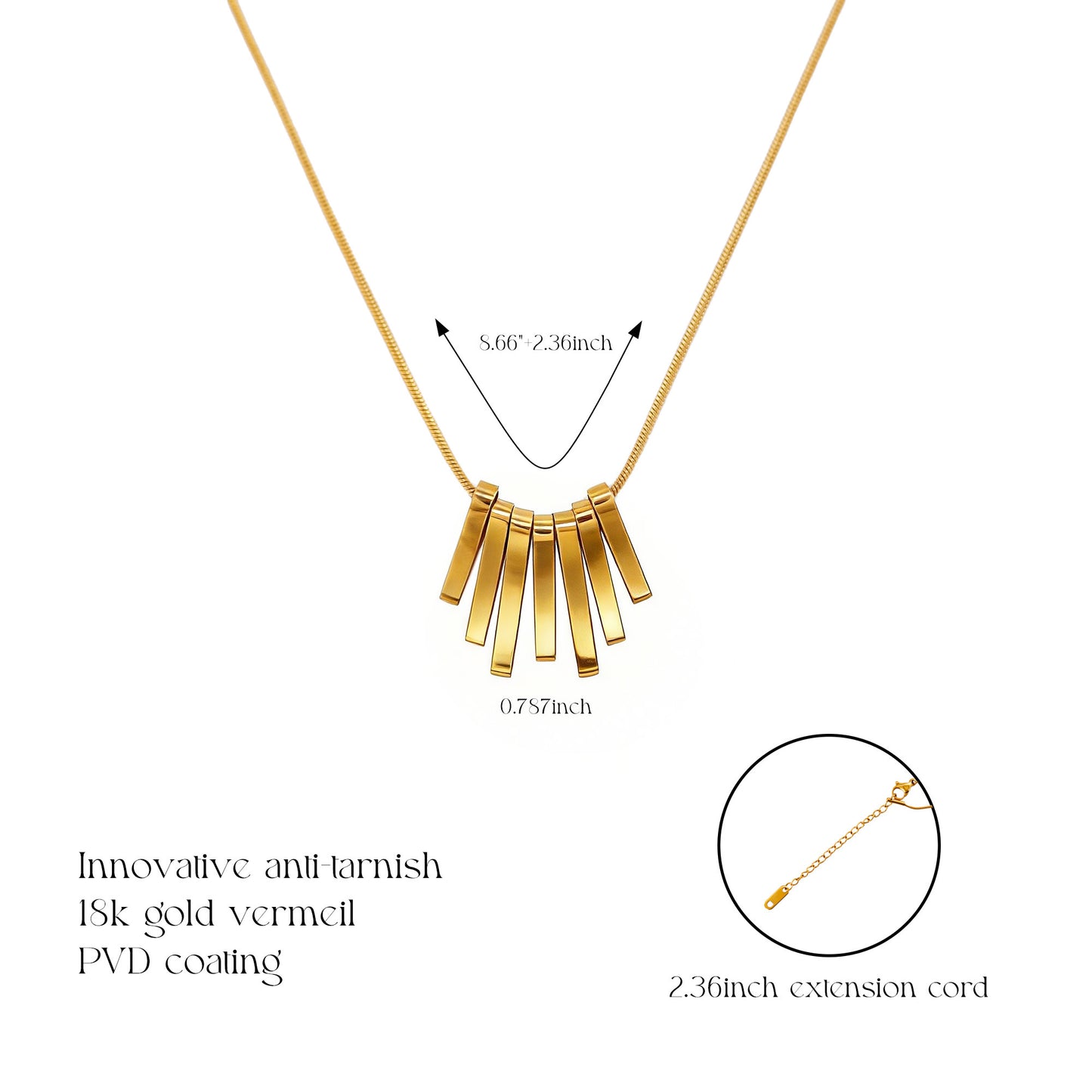 18K Gold Art Deco Fringe Necklace