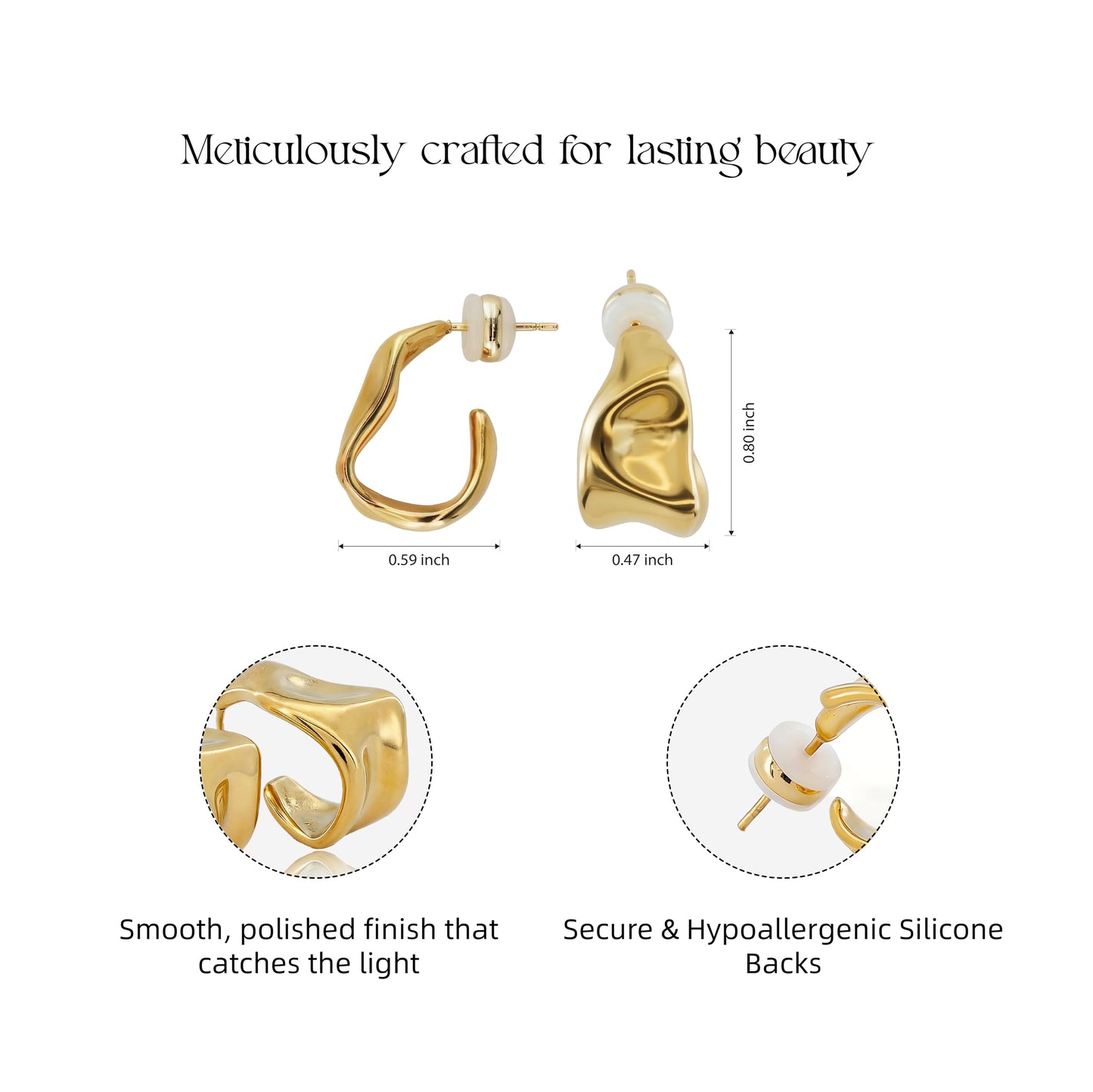 Chunky Wave Gold Hoop Earrings
