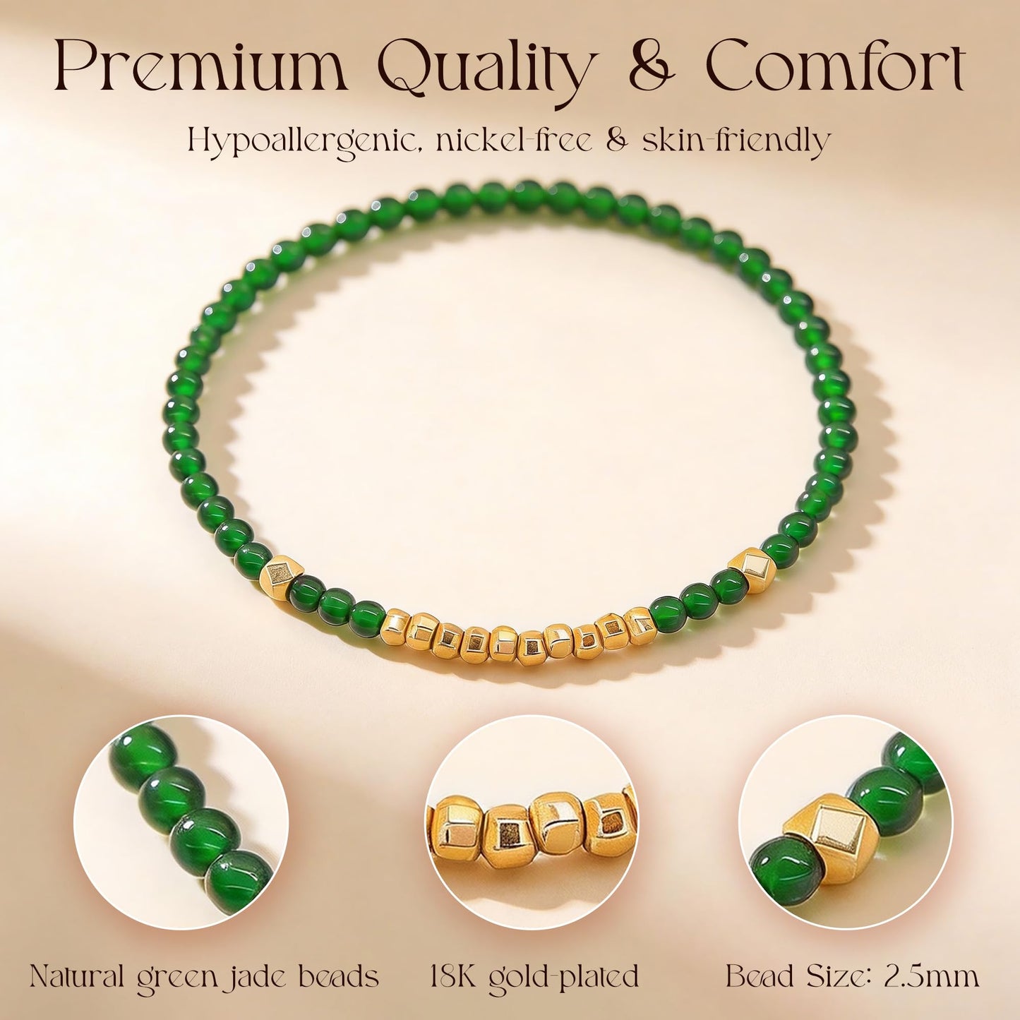 Green Jade Stackable Bracelet
