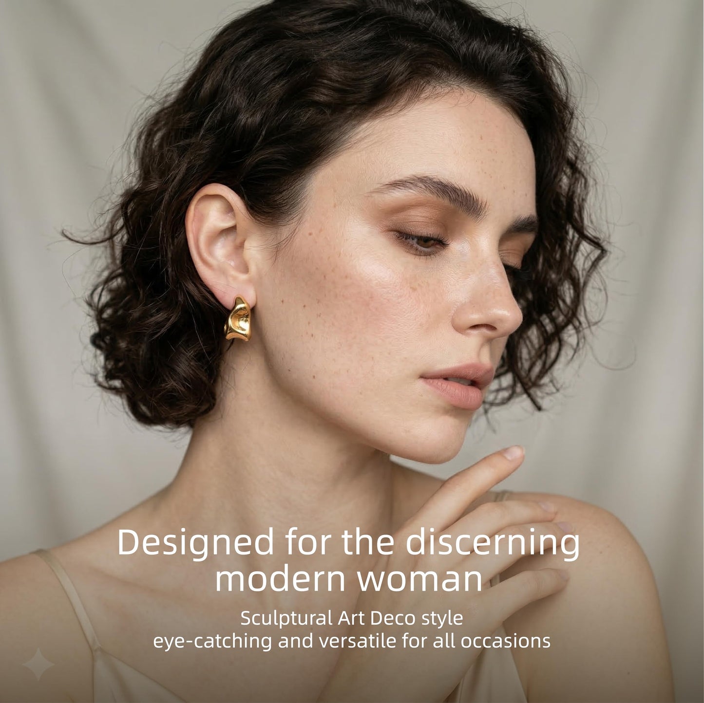 Chunky Wave Gold Hoop Earrings